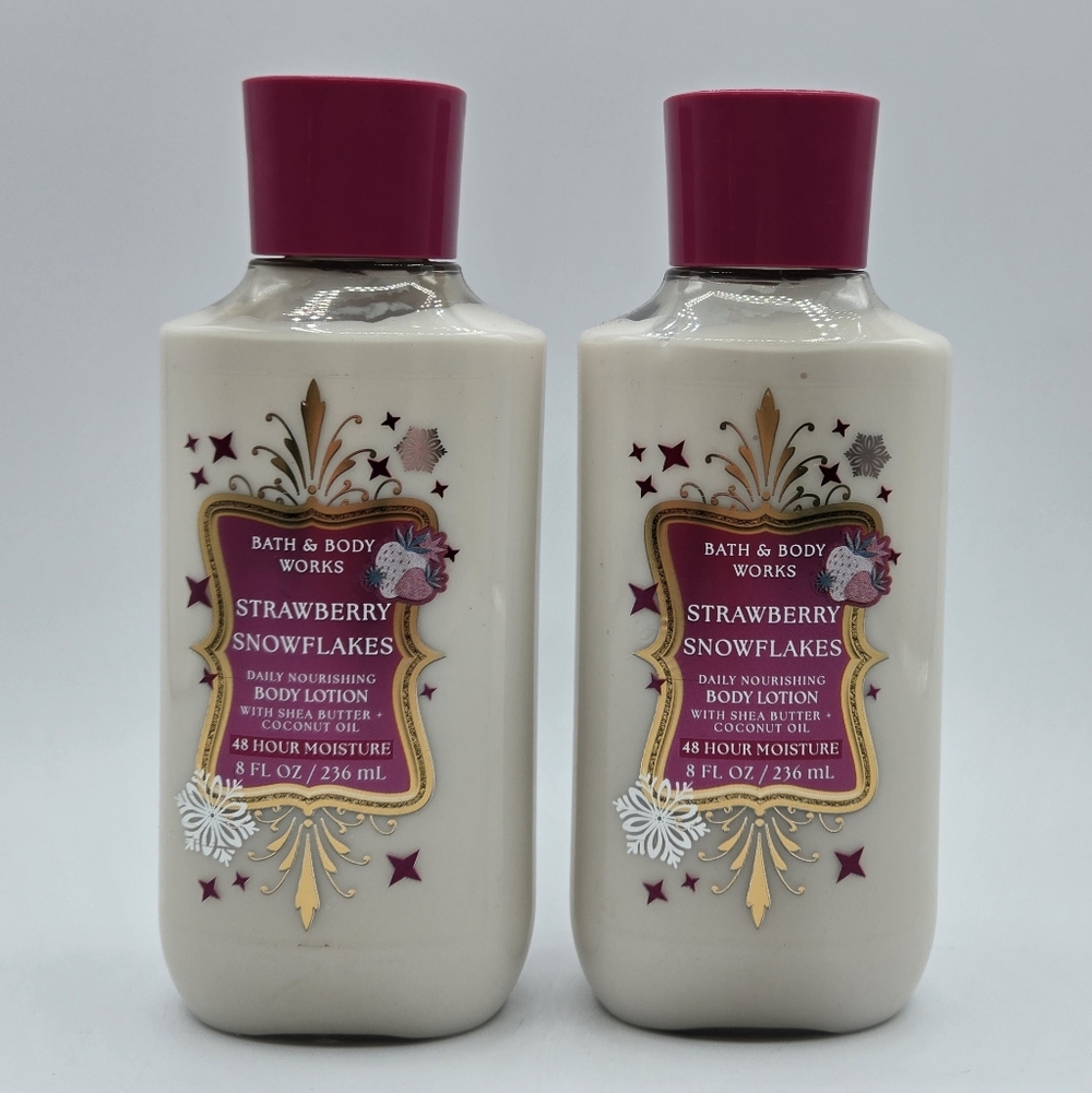 Bath and Body Works Strawberry Snowflake Body Lotion Bundle Set